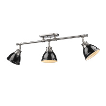 Golden 3602-3SF PW-BK - Yep by Golden Lighting Duncan 3-light Semi-Flush Mount in Pewter and Black shade